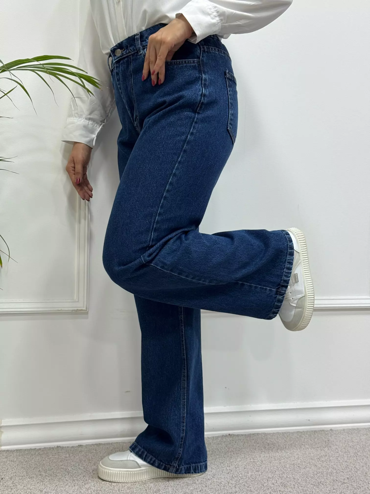 شلوار جین نیم بگ دنیز